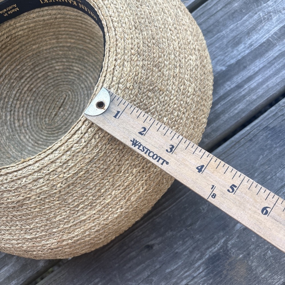 Helen Kaminski Handmade Australia Raffia Hat Natural OS white ribbon runs small - Picture 14 of 16